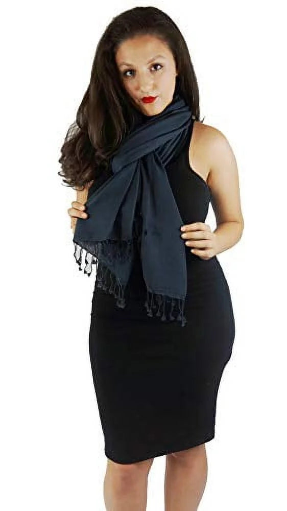 (Dark Shawl/Shawls/Scarf/Scarves/Wrap/Stole/Muffler/Cape/Ruana/Blanket/Throw/Pashmina Charcoal Scarf/Wool/Silk Shawl/Cashmere Shawl) Regular
