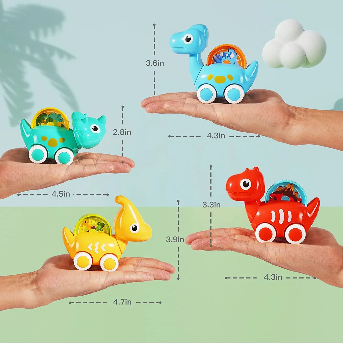 Toddler Bag Years 4 Toys Toy 1-5 Boys Gifts Car Girls, for with Birthday Cars, Christmas Pack Packaging Dino Dinosaur and Old Kids Toys for