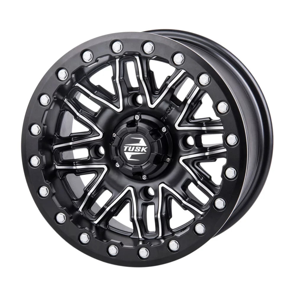 4.0 + Nebo HD10 For Can-Am Tusk 4/137 14x7 Limited 3.0 Defender 2021-2022 Pro Machined/Black Beadlock Wheel