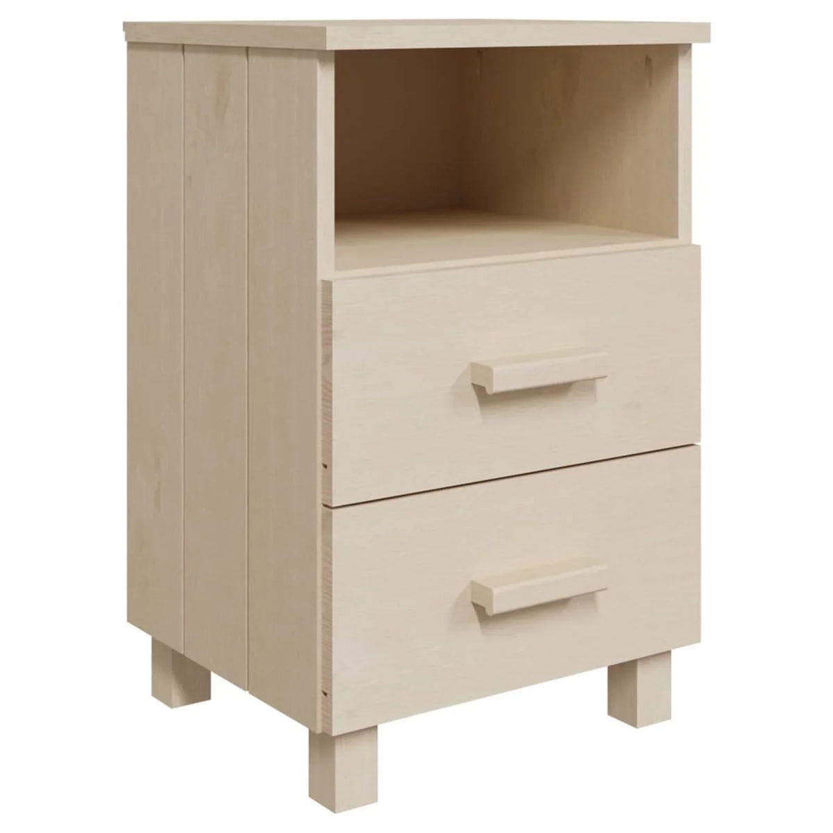 HAMAR Bedside Brown Solid Pine Wood Cabinet 15.7"x13.8"x24.4" Htovila Honey