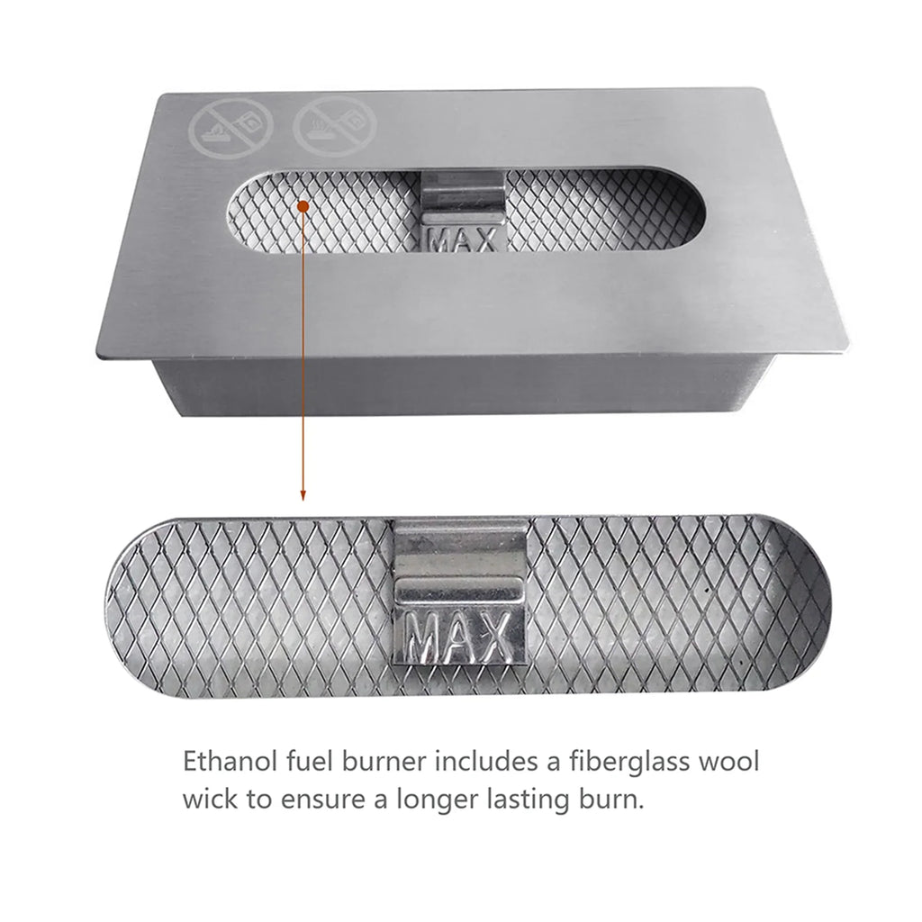 Bio Skypatio exterior Metal 7.1'' Tabletop x 8''H Guard Flame x 13.98''L with Ventless Ethanol Fireplace W