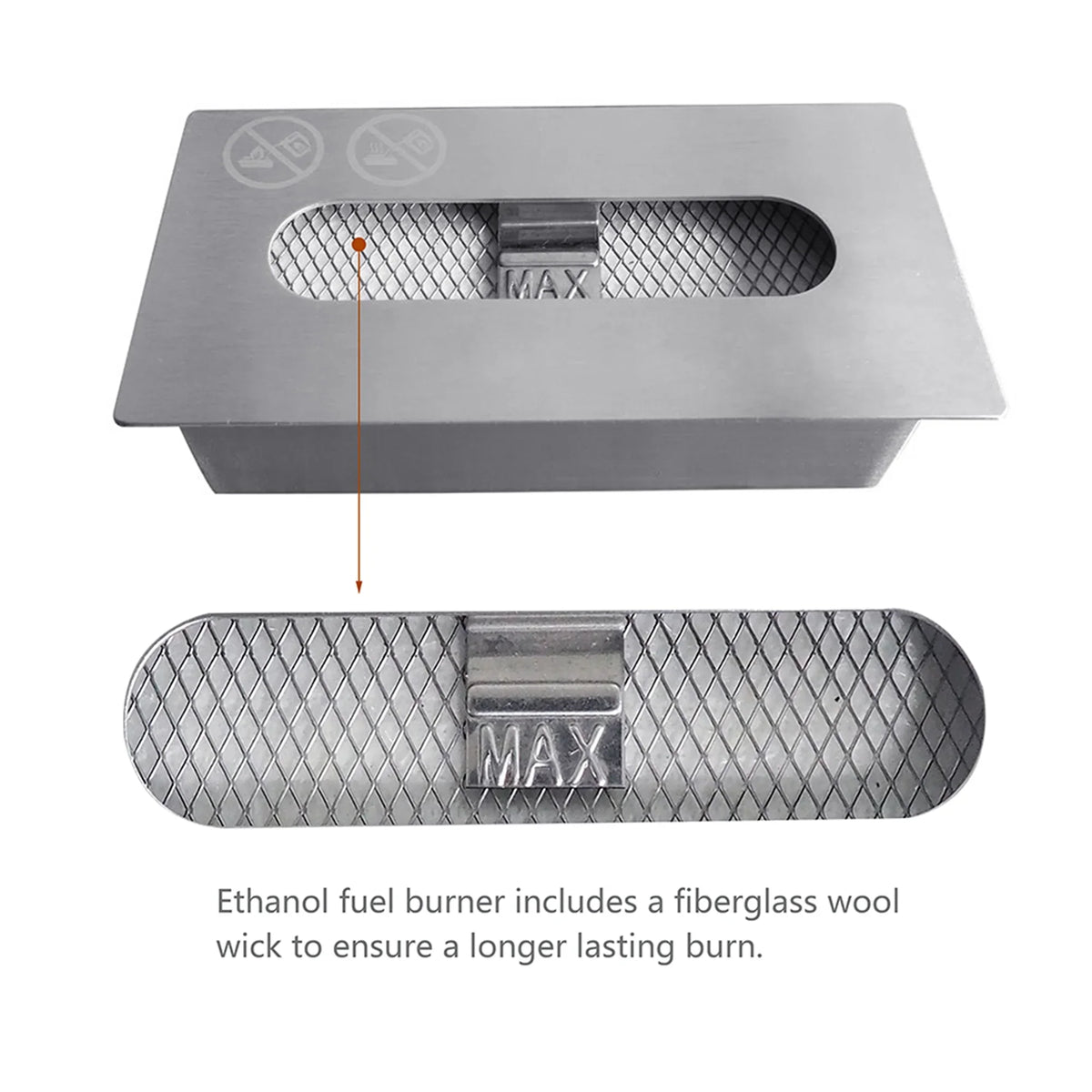 Bio Skypatio exterior Metal 7.1'' Tabletop x 8''H Guard Flame x 13.98''L with Ventless Ethanol Fireplace W