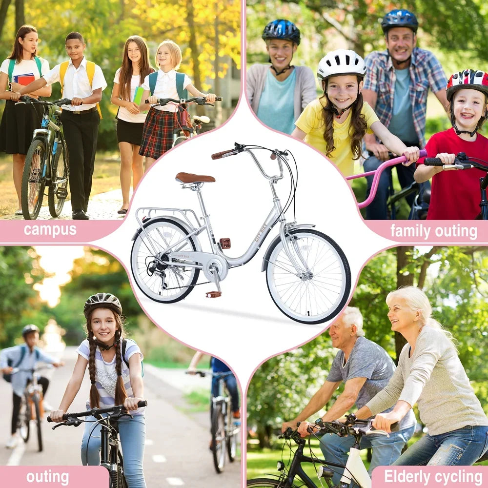 je Girls Bicycle and Bike 8+Years, Aluminium jx Alloy Yone Inch derailleur,Silver Frame,7-speed Kids Ages 22 for Shifter