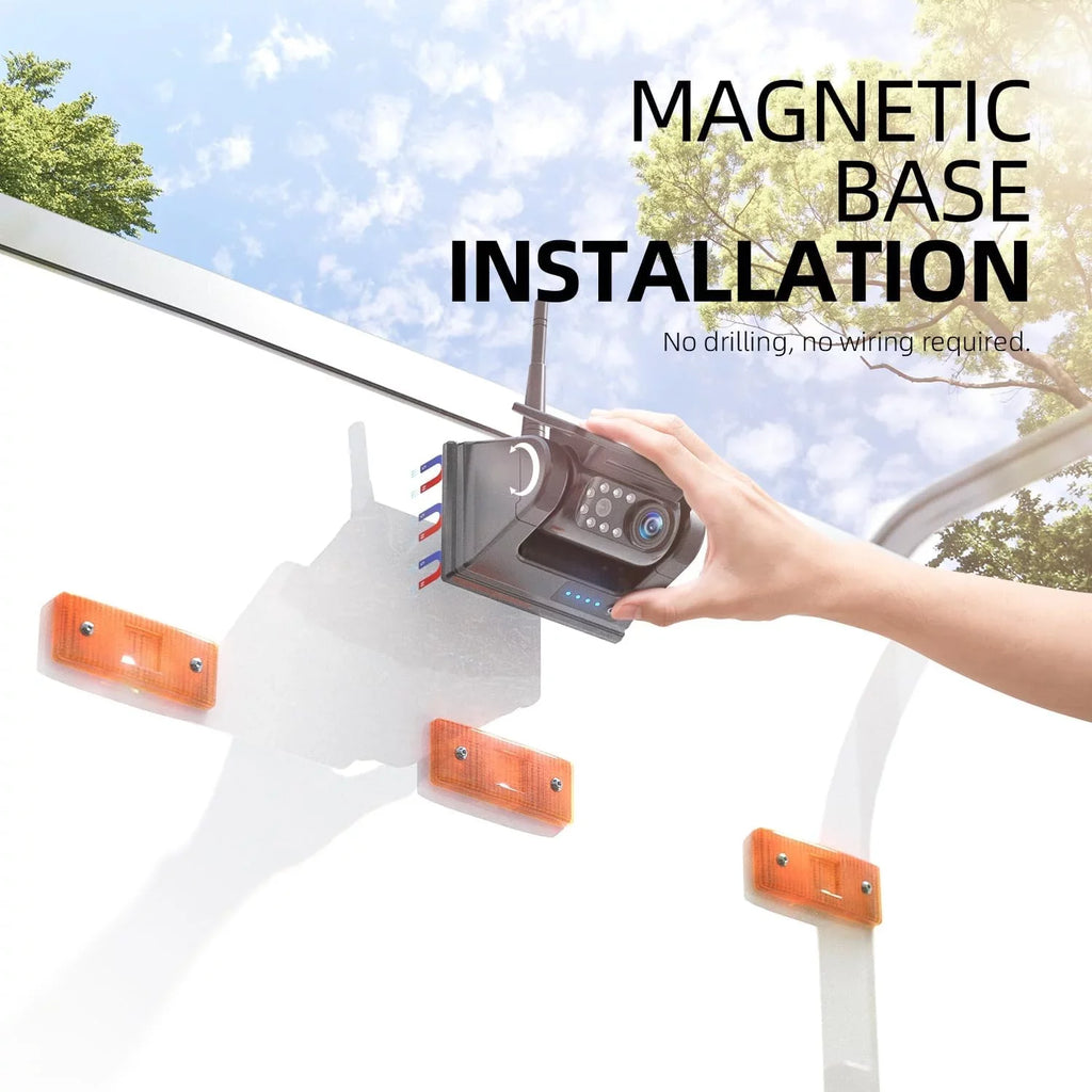 Waterproof Monitor X5 Wireless Backup Magnetic 5'' Drilling No HD Min Camera Installation DIY eRapta 1 1080P Solar