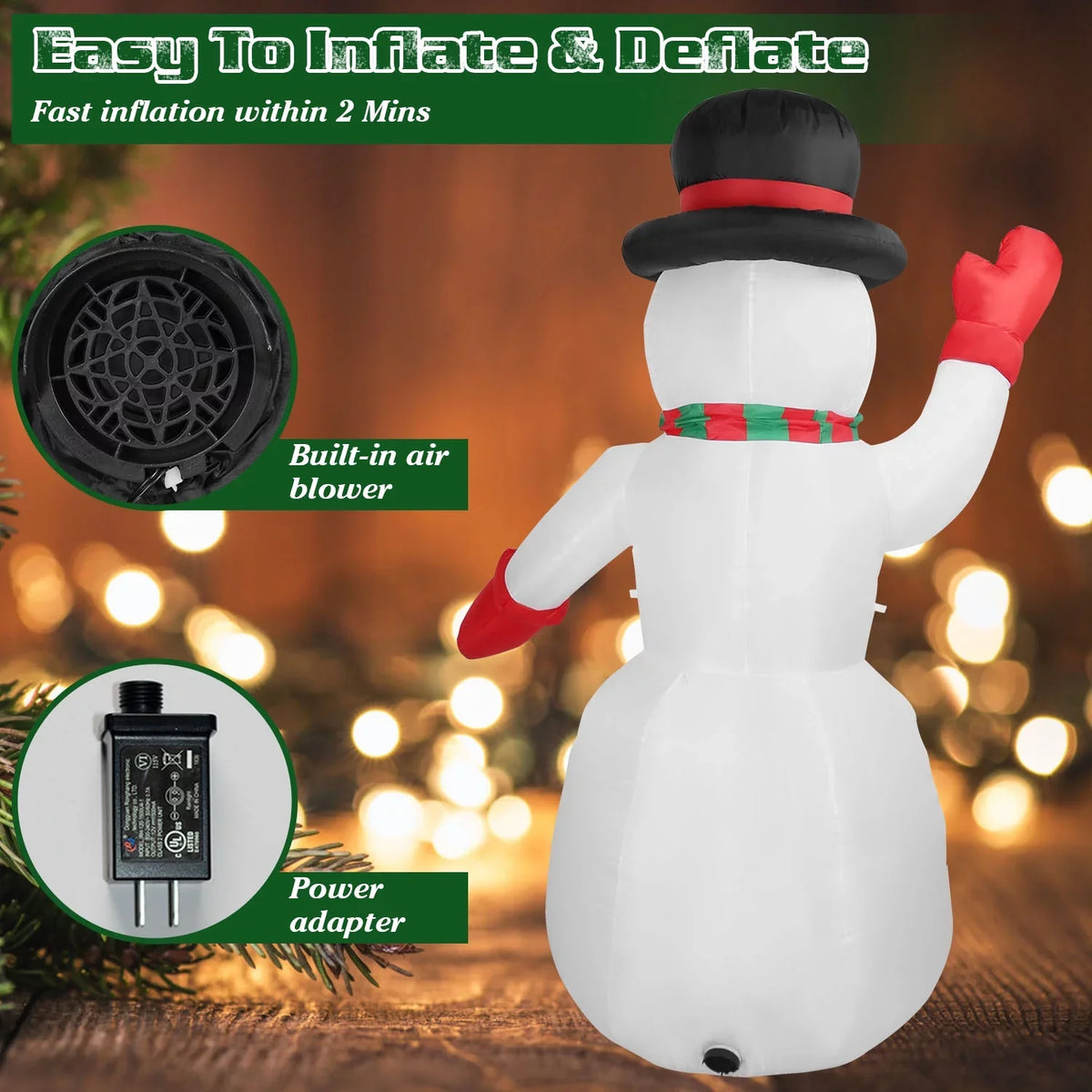 Light for Huge Lawn Holiday Blow Inflatable Up Yard Holiday iMountek Snowman Decor Party 7.9ft Giant Up Snowman, Decoration, Winter Yard Christmas Garden