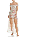 Alex Printed Red/White, Maxi X-Small Swim Cherry, Cover-up In Off-the-shoulder