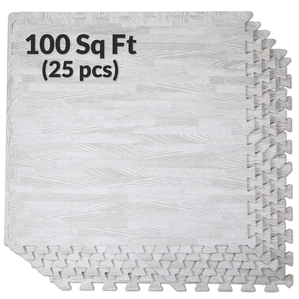 Mats Foam 100 White Home Aesthetics Interlocking Thick Ft Sq. Inch Flooring, 3/8