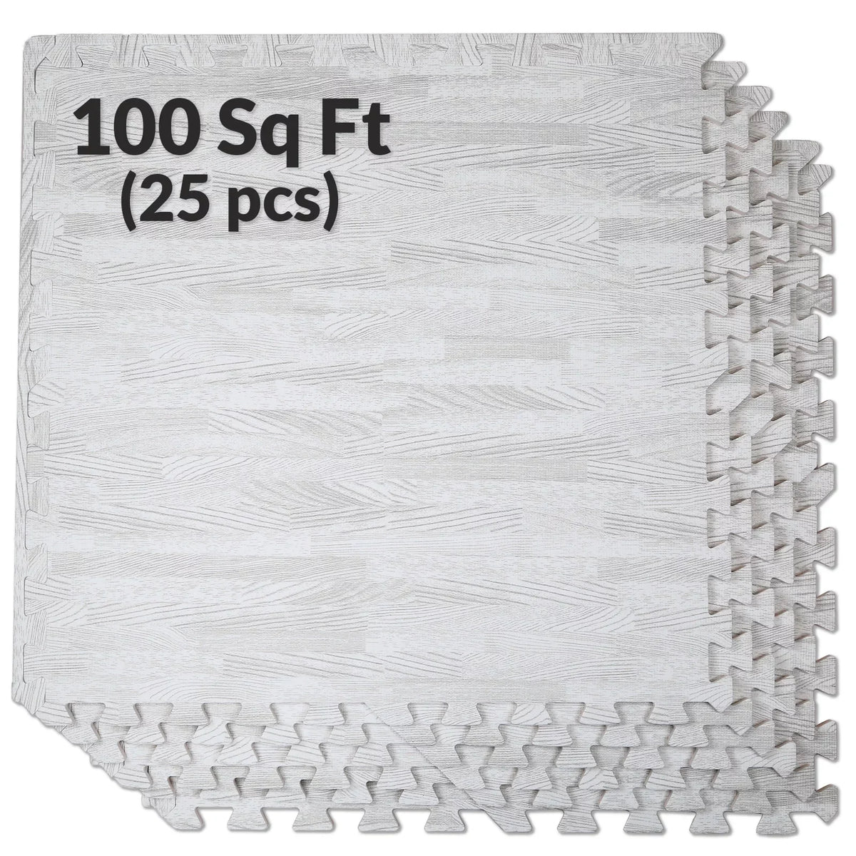 Mats Foam 100 White Home Aesthetics Interlocking Thick Ft Sq. Inch Flooring, 3/8