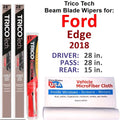 (Set Wipers 2018 Wiper of Edge w/Rear 3) Blade Beam
