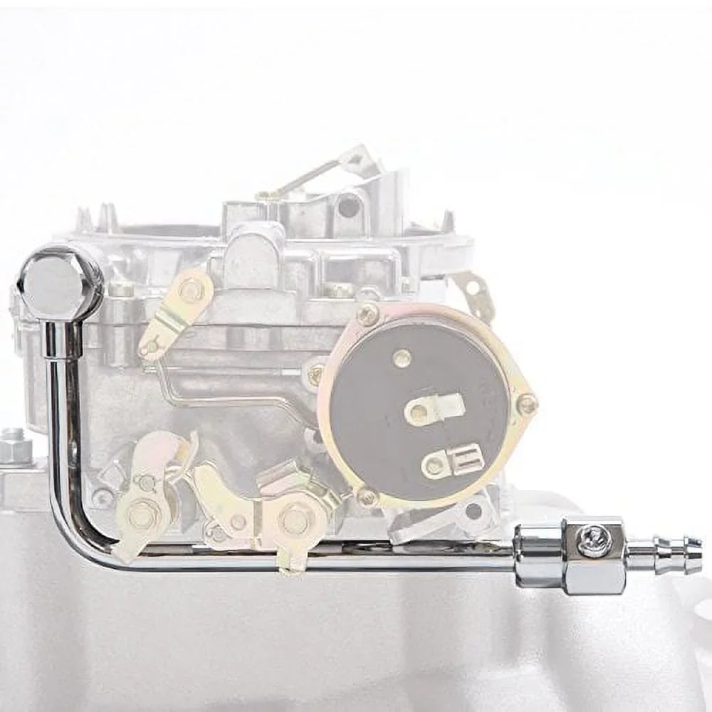 Steel Line with 3/8 8126 Kit Barb Chrome Fuel Edelbrock Fitting