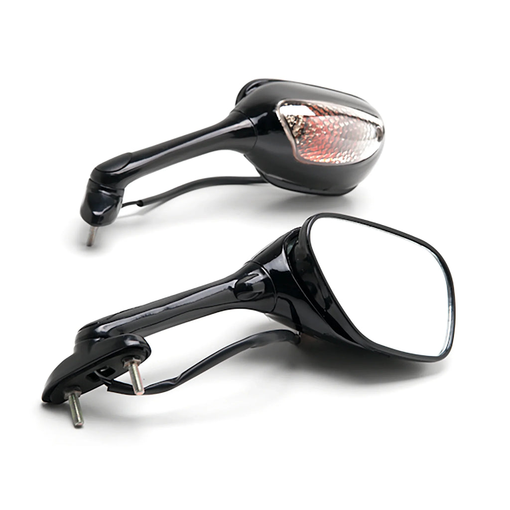 Motorcycle GSXR & Krator Mirrors GSX-R1000 Turn 2005-2009 Suzuki Right Black 1000 Left with / Signals Compatible