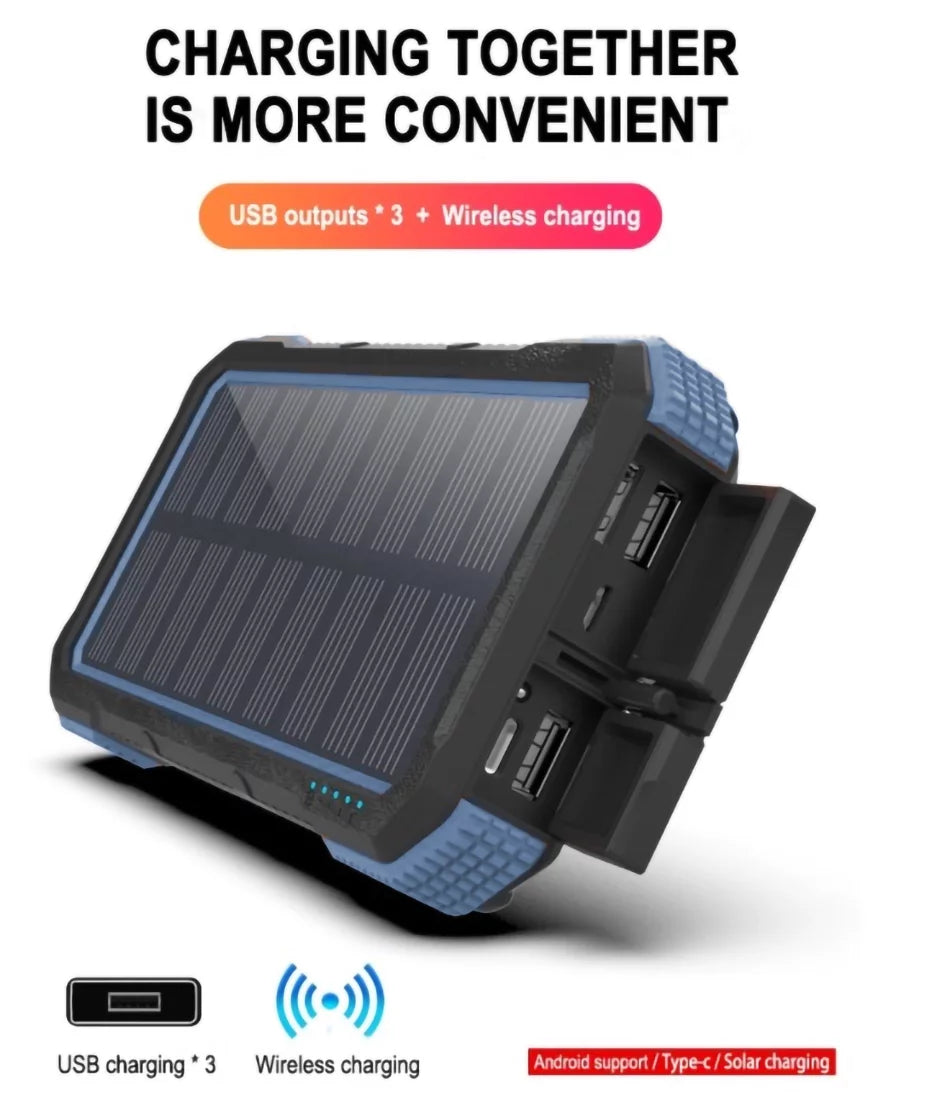 Charging exterior 26800mAh Solar Portable Charger Wireless Bank Powered Power