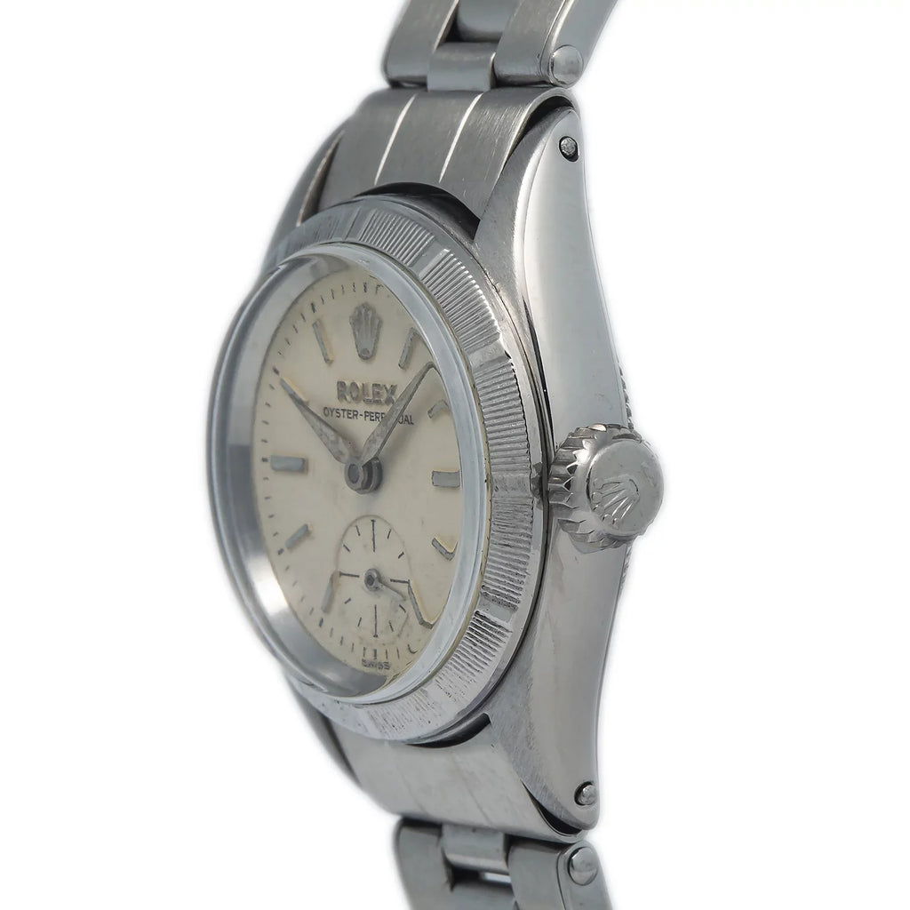 RARE Perpetual Silver 6505 Oyster 24MM Ladies vintage Rivet Dial Stainless