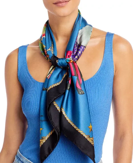 Menagerie Square Echo Scarf Animal Silk