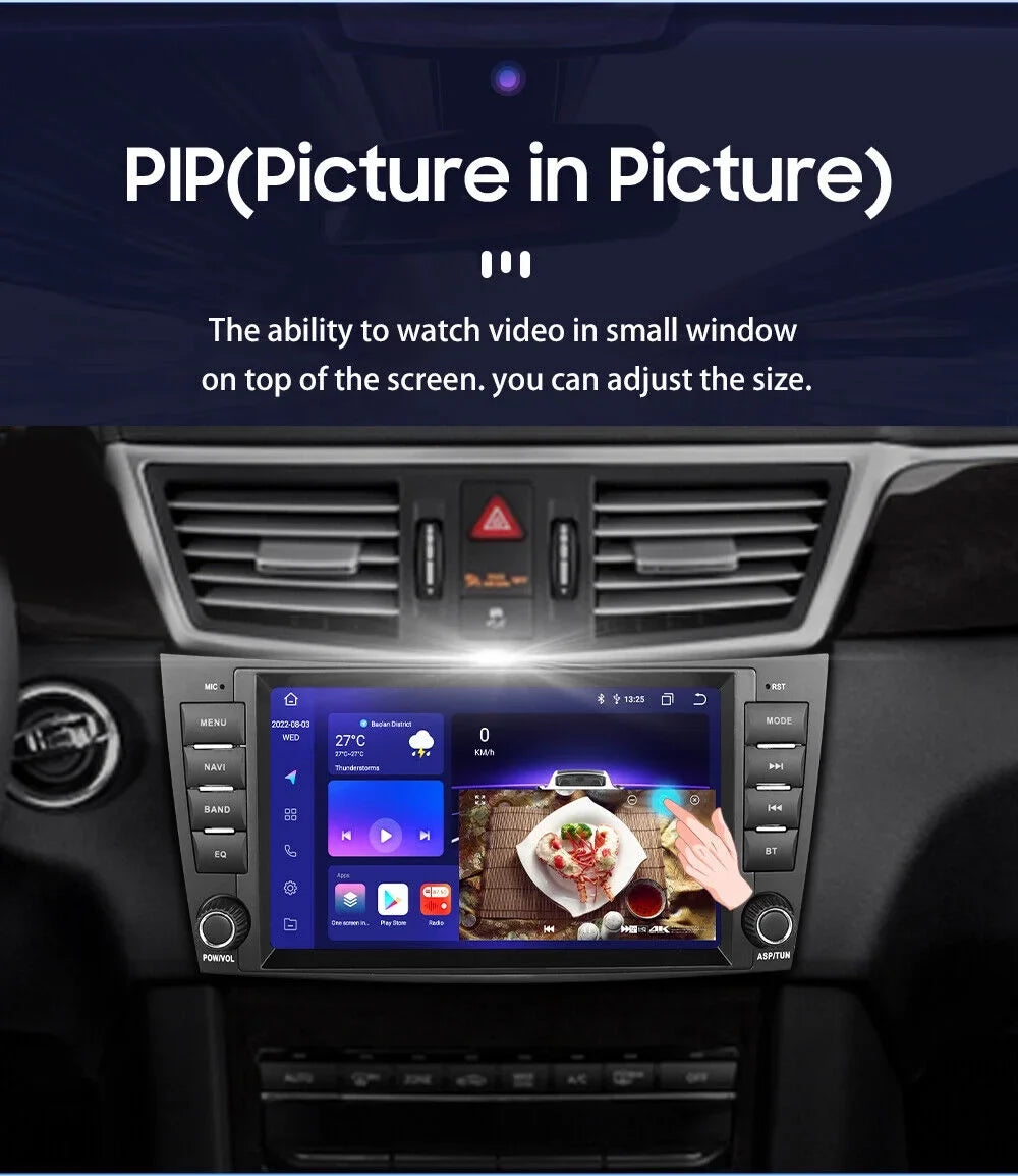 Benz 1280*720 Mercedes Radio W219 Car Nav E-Class DSP Stereo Carplay 8" for GPS