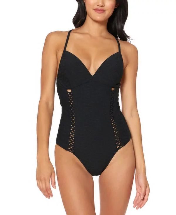 Swimsuit, Small Simpson Jessica Rose One-Piece Bay Textured BLACK US