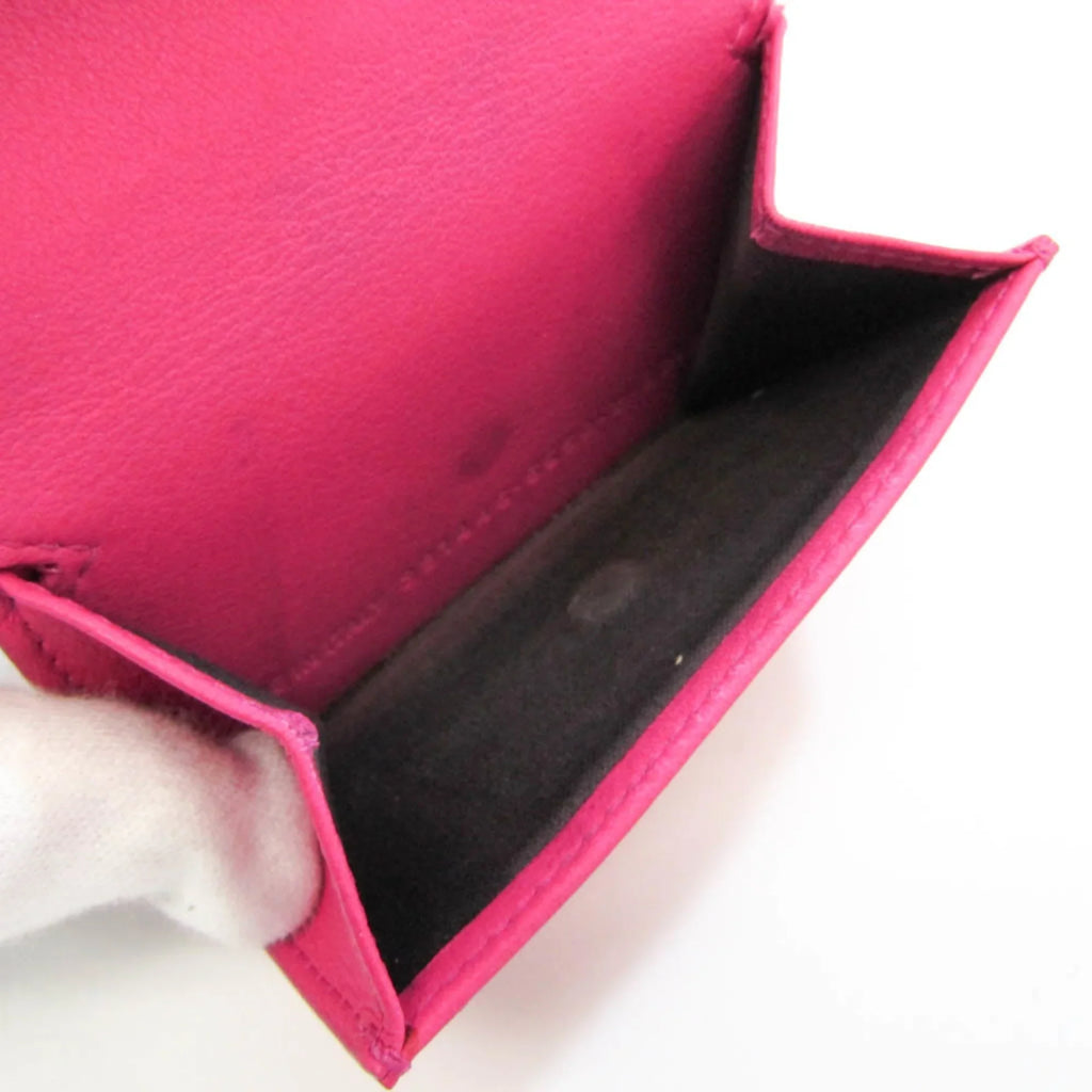 391446 Wallet Women's Wallet Leather Papier Mini (tri-fold) Pre-Owned (Good) Pink Balenciaga