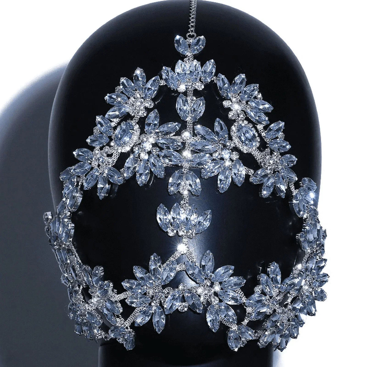Masks Halloween Women Mask Crystal Masquerade Mask Face for Rhinestone Face Chain