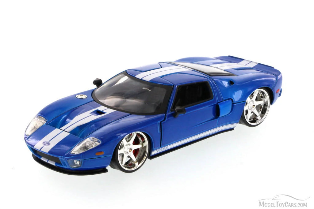 with 1/24 Jada" Car Furious Diecast (2015) Movie GT \Fast Model by White & 7\" Blue Stripes