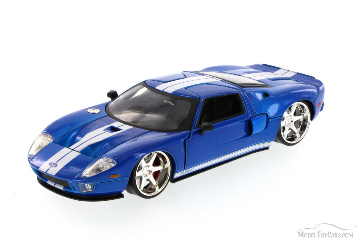 with 1/24 Jada" Car Furious Diecast (2015) Movie GT \Fast Model by White & 7\" Blue Stripes