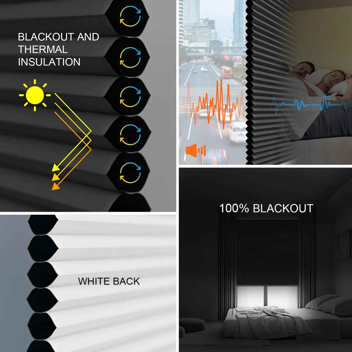 Grey,54"W Yoolax Remote 72"H) Blackout x Shade Cellular Automatic Control Blinds(100% Carbon Smart Honeycomb Blackout Window Motorized