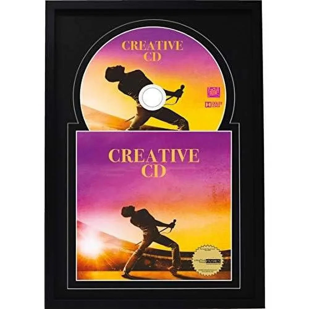 And Black-Black Music X Matting Disc Dia. 7/8-Inch Jukebox With Wall Displays 4 12" Frame Self Hanger Art Double Cover Standing
