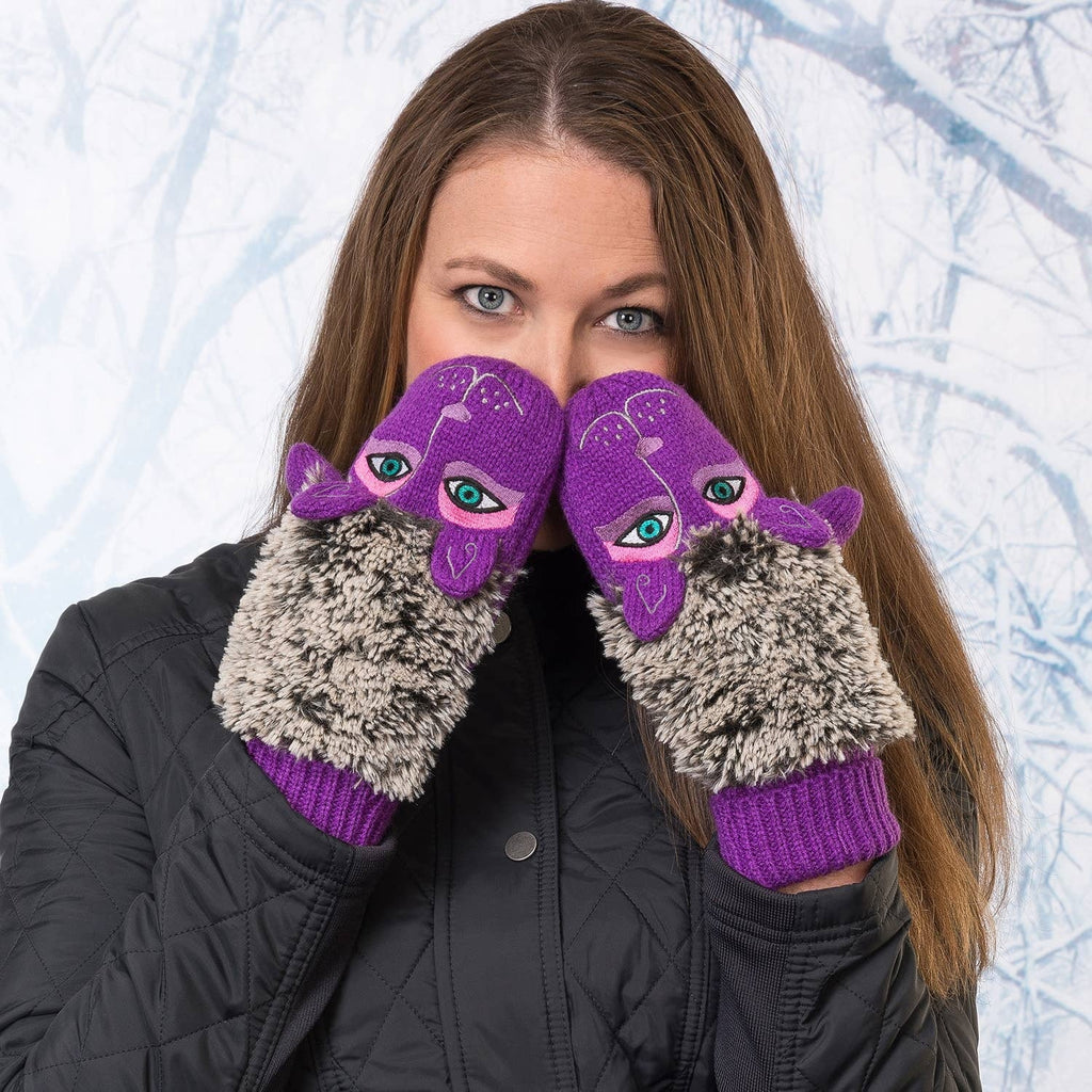 Burch Mittens Dog Fuzzy Purple Laurel