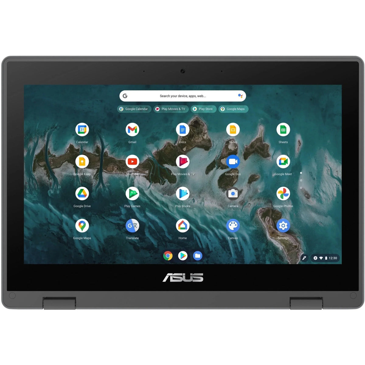 SSD, 11.6" Flip Celeron Asus Chromebook CR1100FKA-YZ184T 64GB N5100, ChromeOS, Touchscreen, Intel