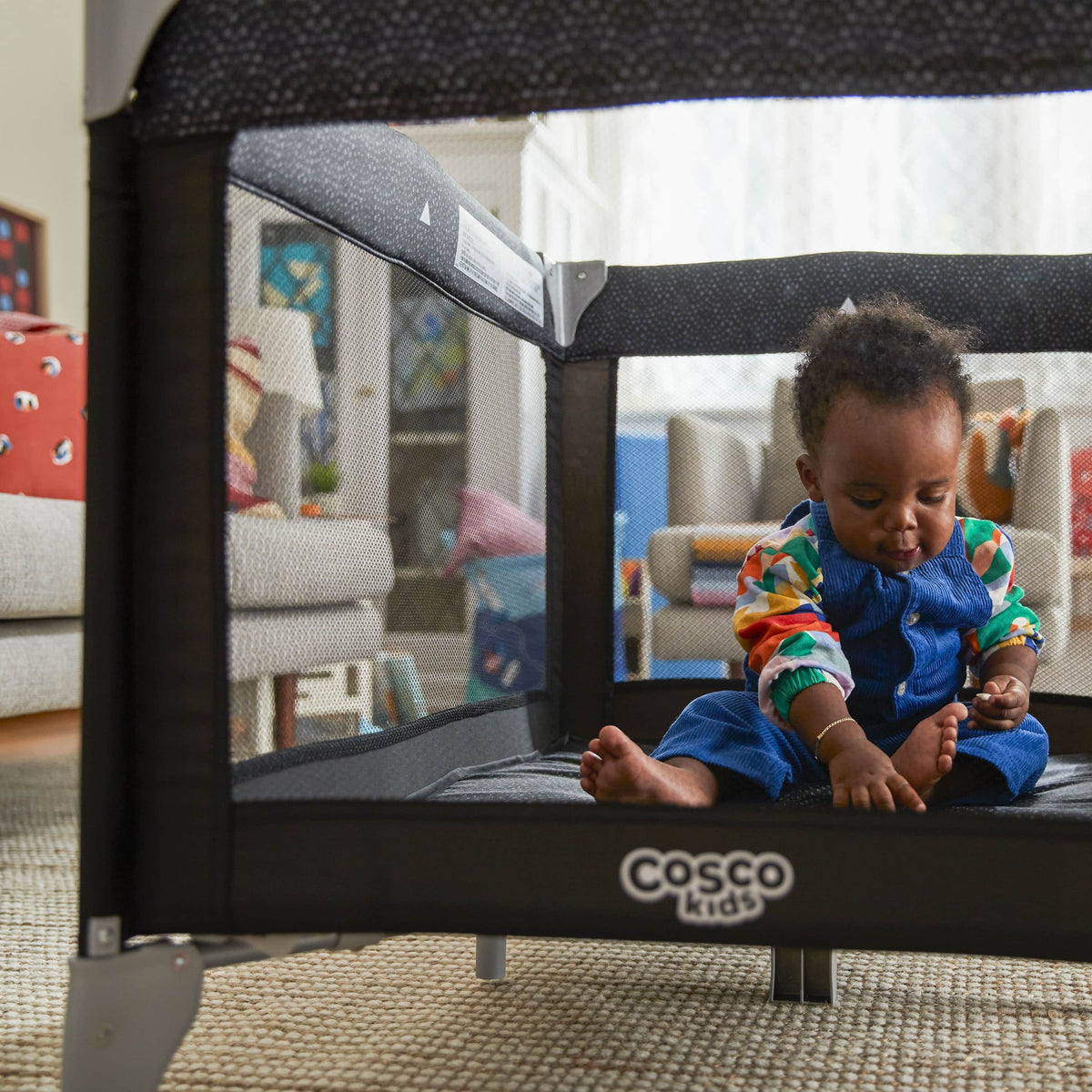 with Cosco Baby Noir Play Portable Dot Funsport Kids Yard Carry Compact Bag,