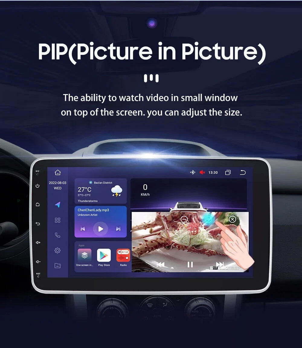 2DIN 12 Carplay 10.1" Android Double 4+32GB Car Radio Rotatable GPS Stereo