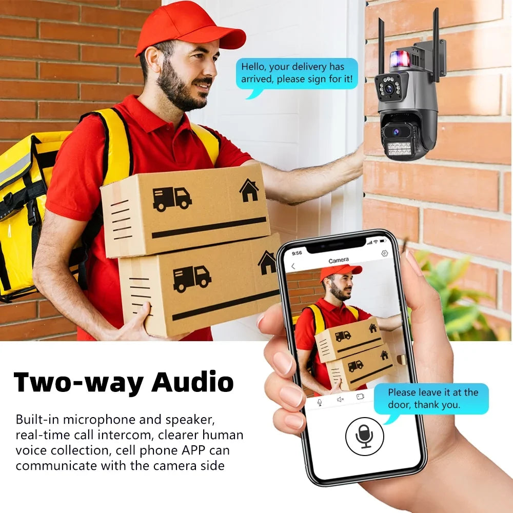 Audio 2-Way Kepeak Dual Vision, Waterproof Wi-Fi View, Security Night Home exterior 360° Surveillance Camera, Cameras Lens