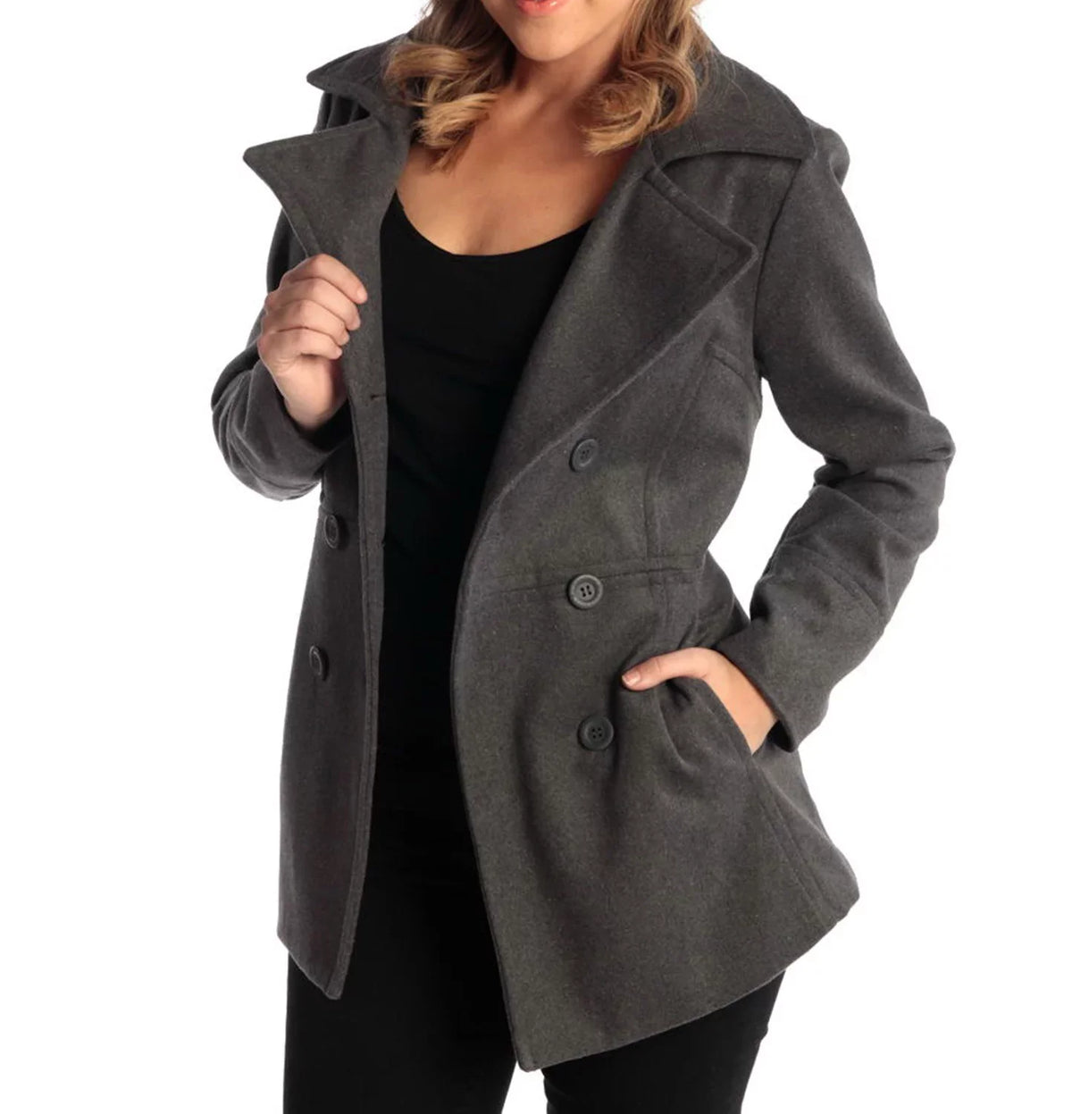 Wool Overcoat Double Swiss New Jacket Alpine Peacoat Breasted Womens Blazer Emma