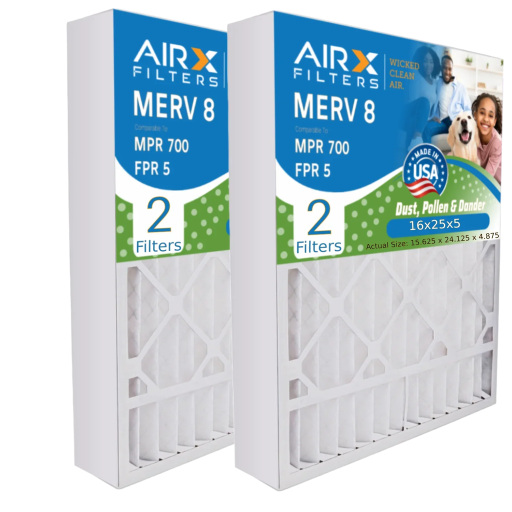 AIRX 8 Filter Air 700 by to MERV AIR. Pack FPR 2 16x25x5 FILTERS 16x25x5 Made with Furnace Filter 4511 CLEAN 5 Premium WICKED USA MPR Compatible & Comparable ReservePro