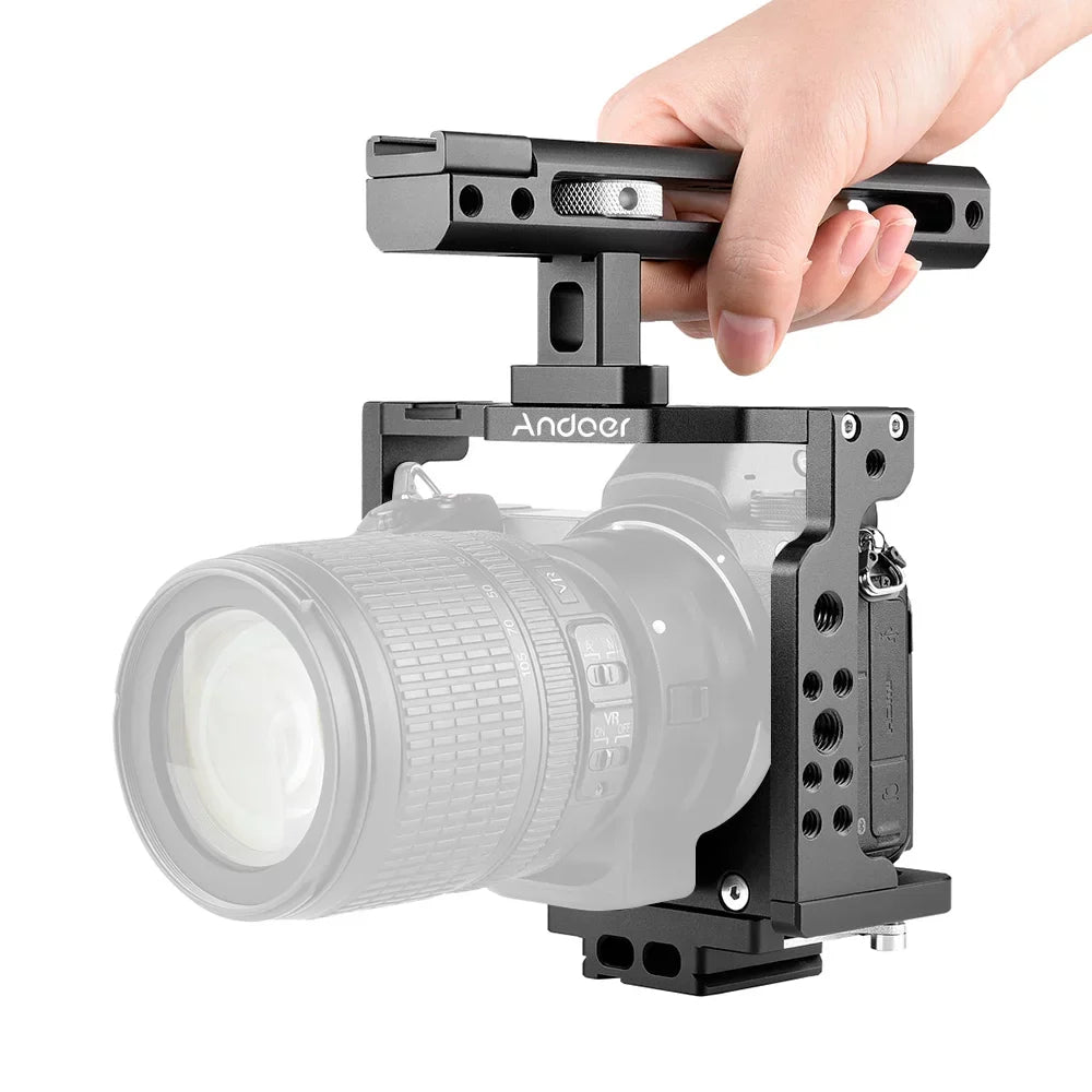 Cold Aluminum with with Nikon Camera + Kit Compatible Z6/Z7 Handle Cage Camera Mount Shoe Andoer C15-B DSLR Alloy