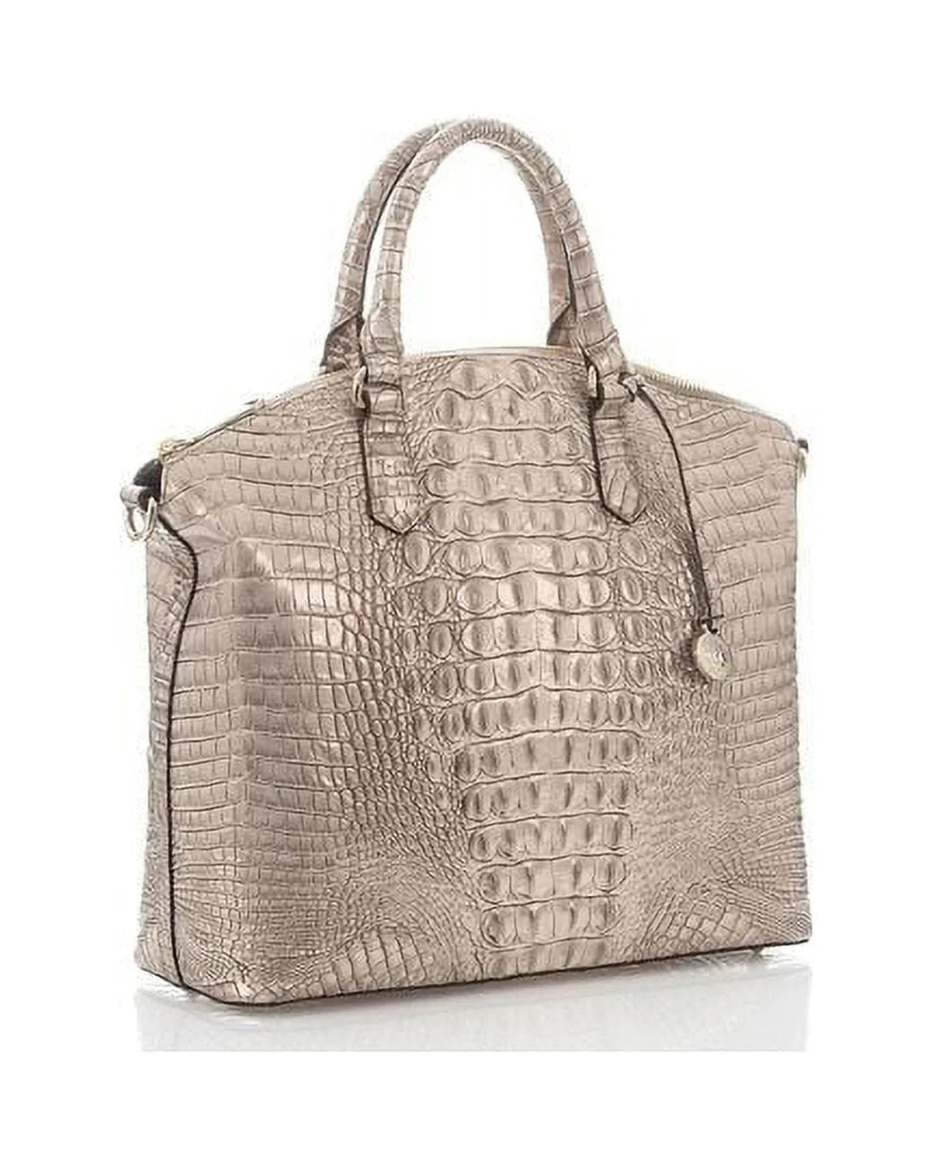Satchel Brahmin Sugar Cane Duxbury Large Silver/Metallic