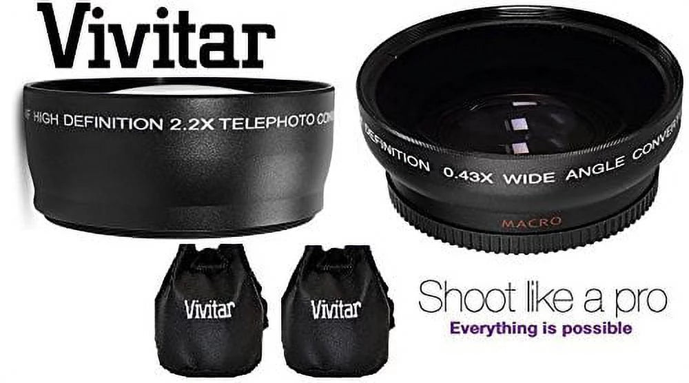 DMC-G7H (58mm For Kit Panasonic Angle Compatible) & 2-Pc Lens Hi-Def Set Wide dimension Lumix Lens Telephoto