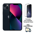 Pre-Owned iPhone Midnight Unlocked) w/ C) (Fully 13 Glass (Grade Mini Tempered A2481 Pre-Installed 128GB