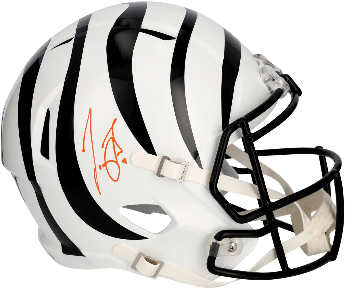 Cincinnati Alternate Speed 2022 - Helmet Authentic Replica Riddell Burrow Bengals Certified Autographed Fanatics Joe