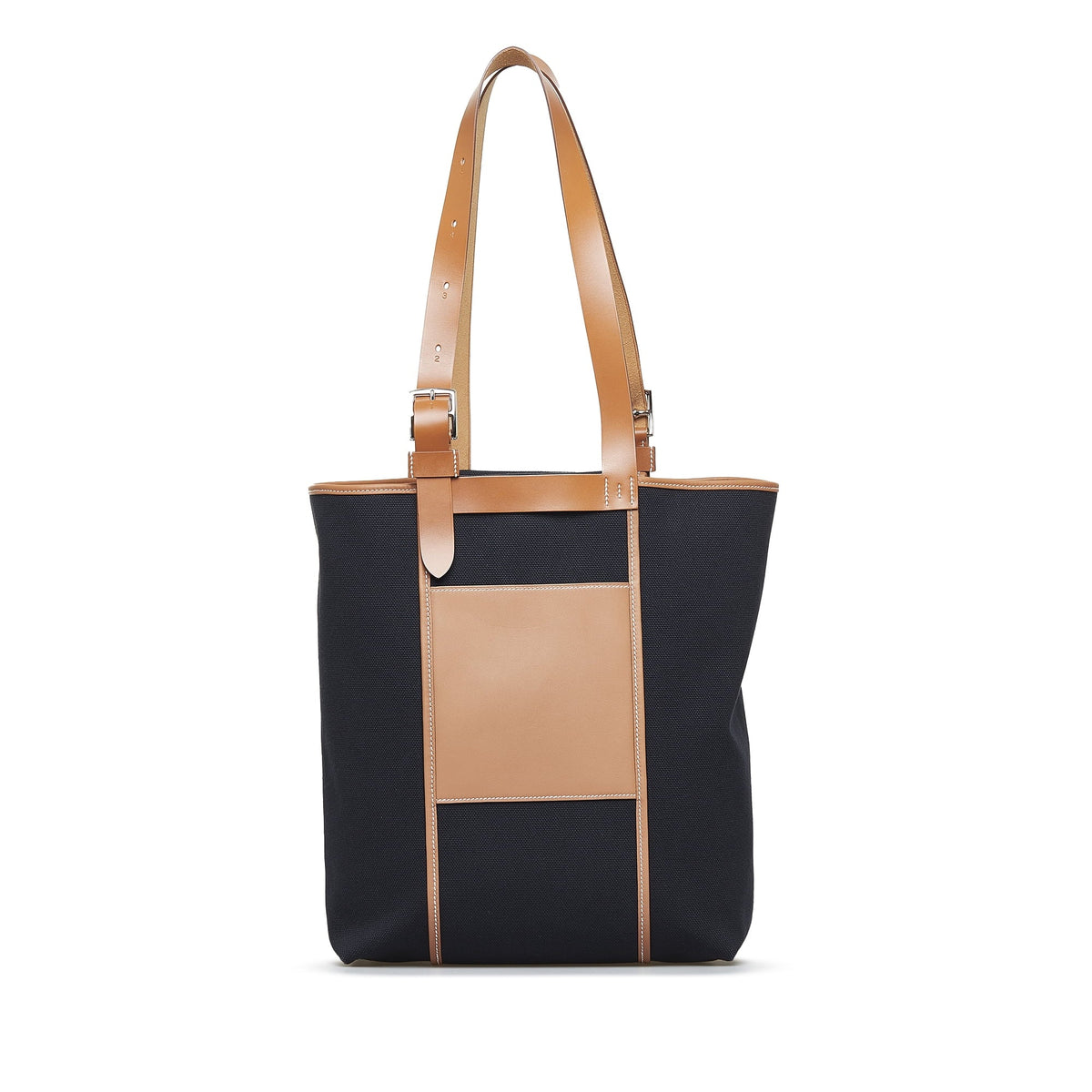 Fabric Canvas Pre-Owned Etriviere Unisex Black Hermès Goeland Pocket (Good) Toile 27 Tote Authenticated Bag