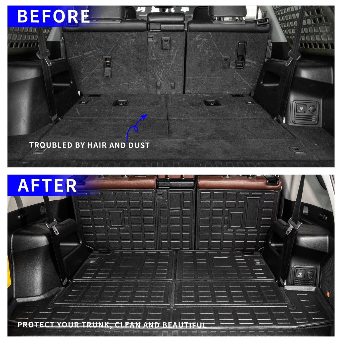 Trunk 7 Fit Accessories Liner 4 2nd&3rd Runner Row) Cargo 4Runner Seats 2010-2023 Mat Toyota (Fit