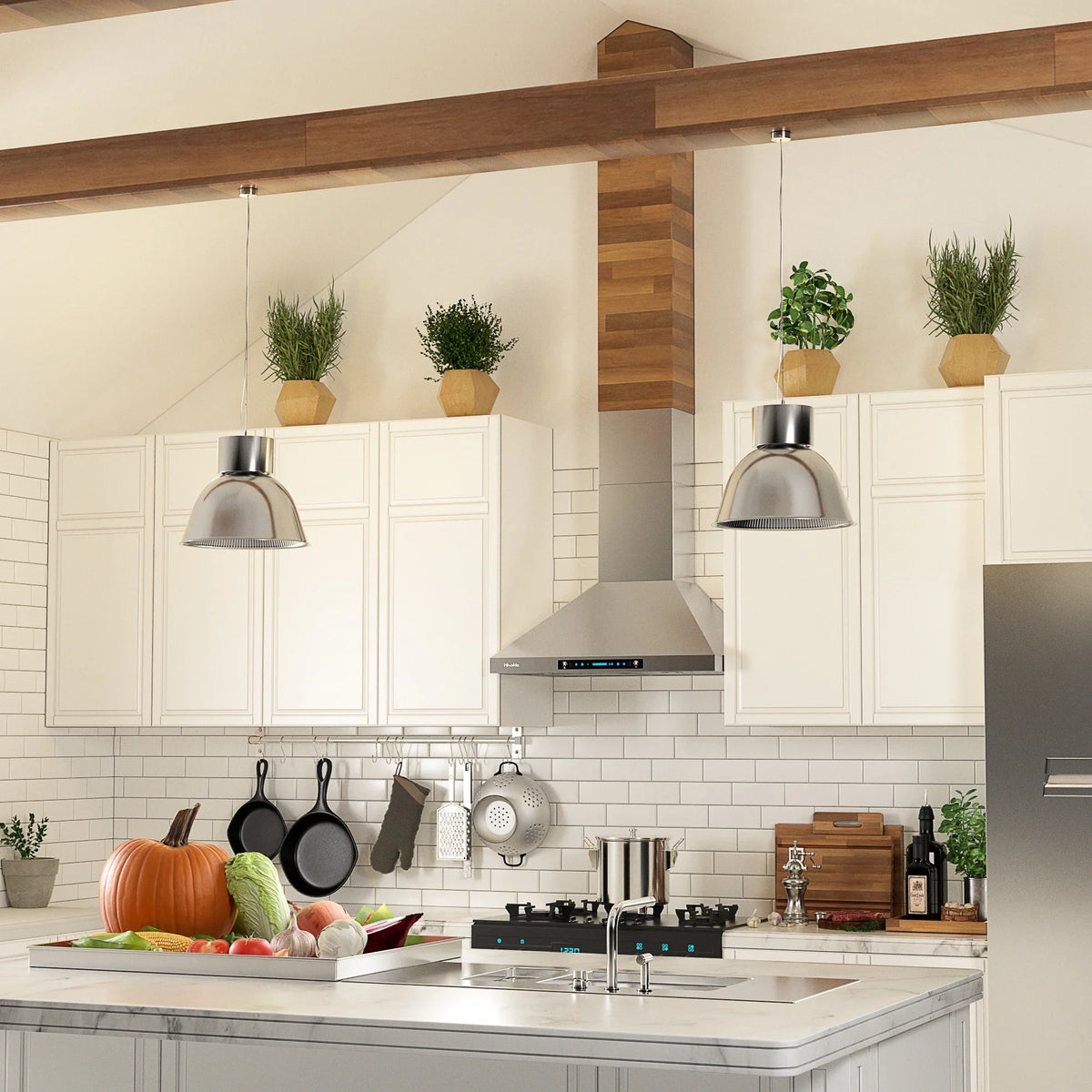 Dimmable Sensing lights(A02-36") Speed Gesture with HisoHu Hood 4 Steel Wall with Inch Mount CFM 36 780 Exhaust Hood Kitchen LED Duct, Hoods Vent Stainless Hood, Range Convertible Ducted/Ductless