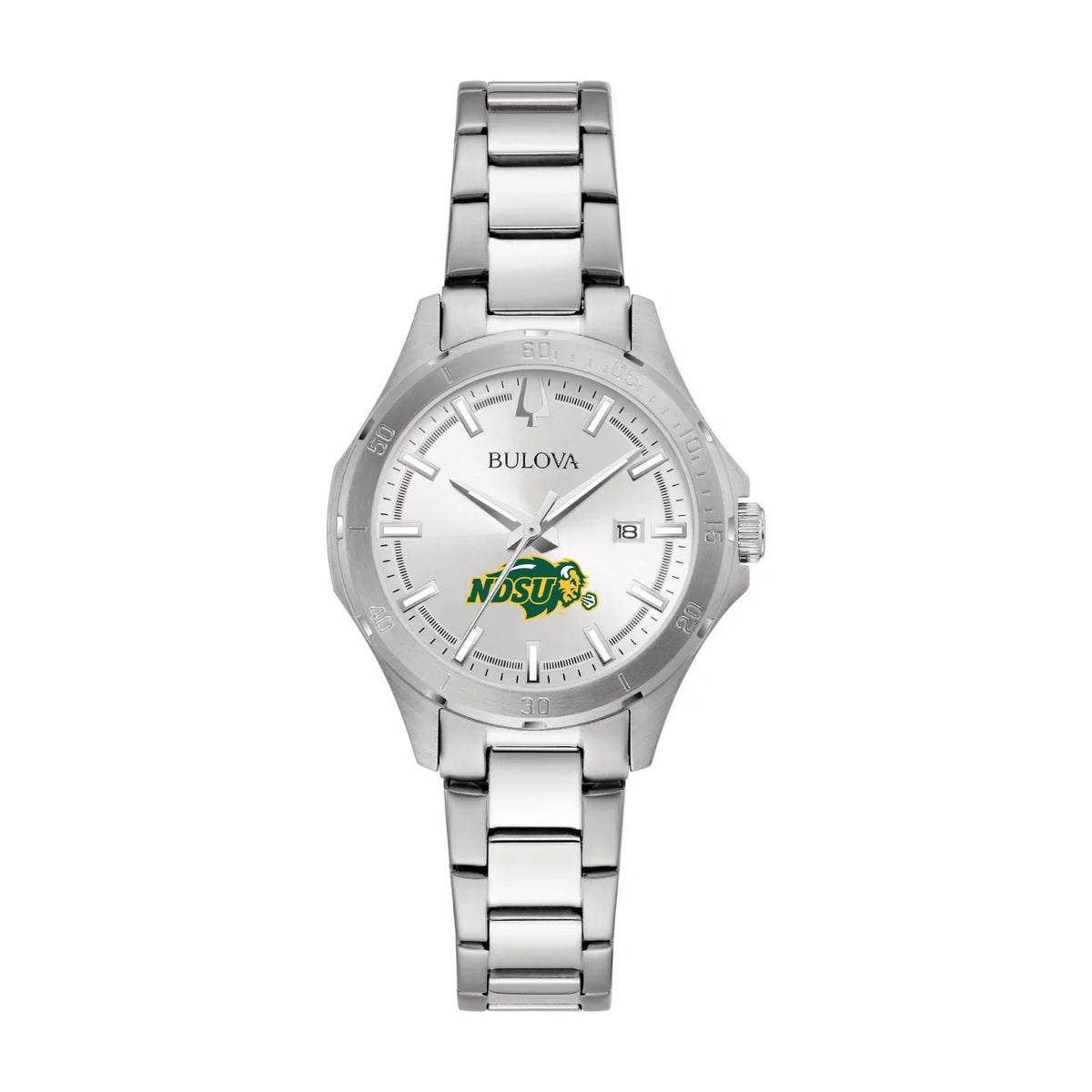 NDSU Sport Classic Stainless Bulova Silver Women's Bison Steel Watch
