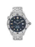 Seamaster Watch Steel Omega 41mm Wave Diver Blue Dial Automatic Men 300m 2532.80