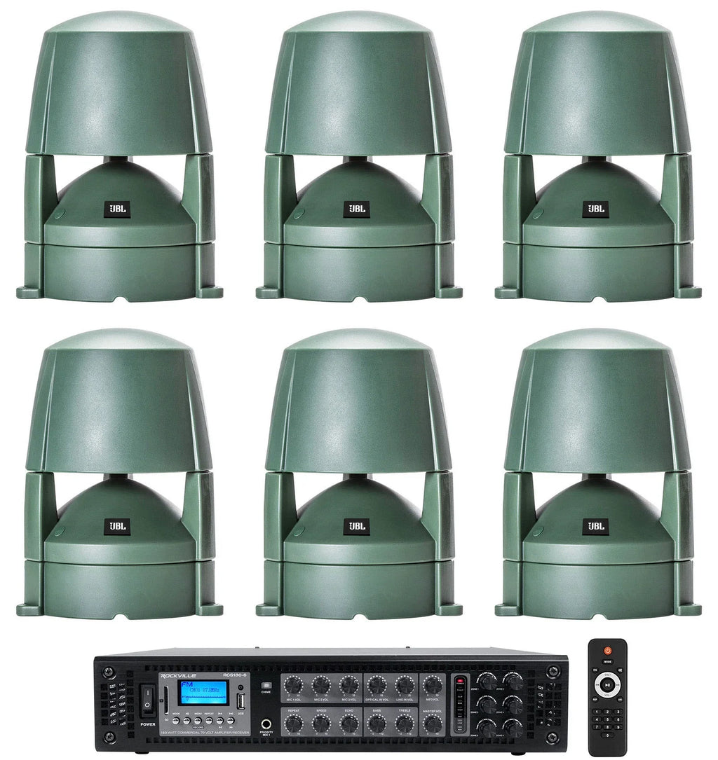 exterior 85M JBL Speakers+Amplifier CONTROL Commercial 5.25" Landscape 70v (6)