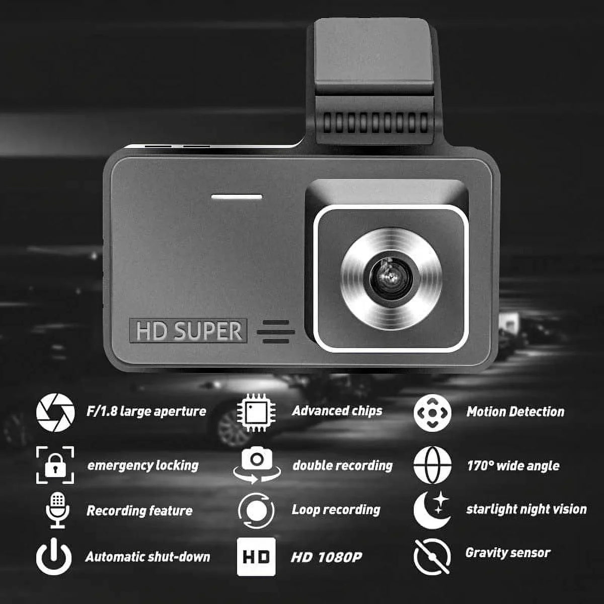 Recorder Dash Bileeko 1080P 4" Car RV Car Camera Dual Van Truck Pickup Cam for DVR Lens Video SUV