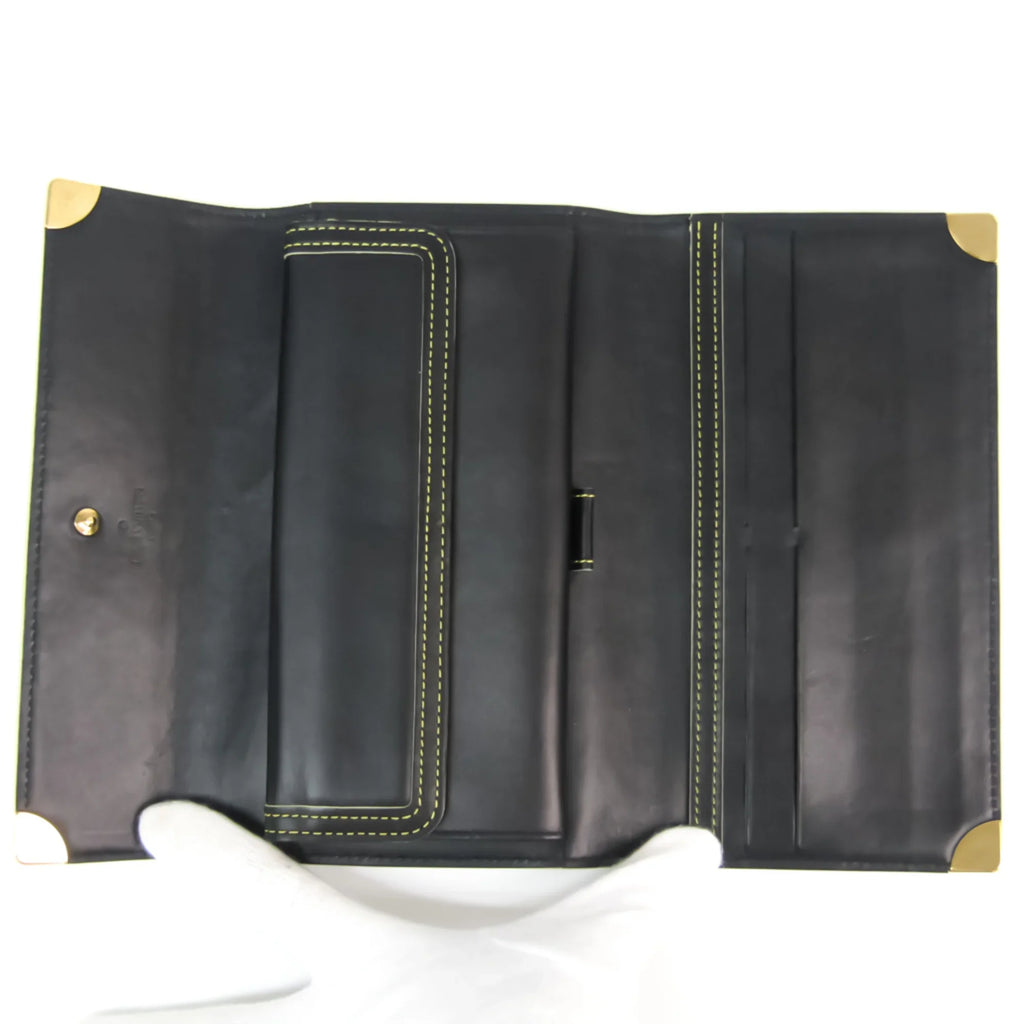 (Good) International Suhali Wallet Leather Tresor Women's Pre-Owned Porte Suhali Long M91836 (bi-fold) Noir