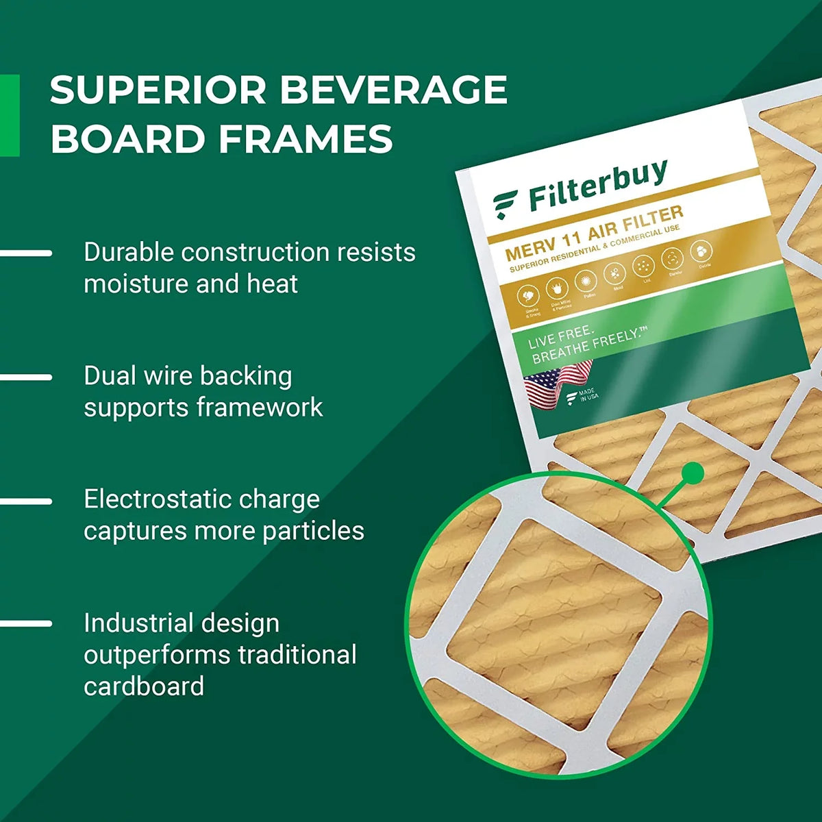Air Filters MERV Furnace AC (4-Pack) Filterbuy Pleated 11 HVAC 14x24x1