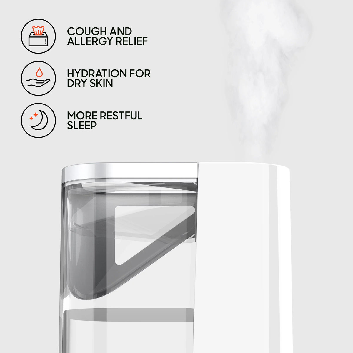 Image Whisper-Quiet, Filter Ultrasonic Mist, Cool or 3 Settings, Warm UHS2 Humidifier, Sharper Free
