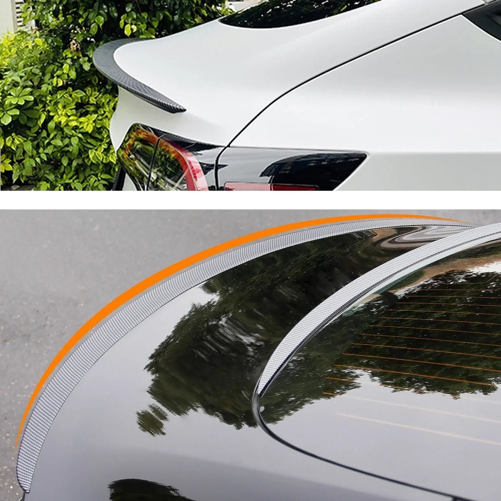 Lip - Fiber) Model Trunk Wing 2023 Carbon 3 2017 For Spoiler Tesla Rear (Matte