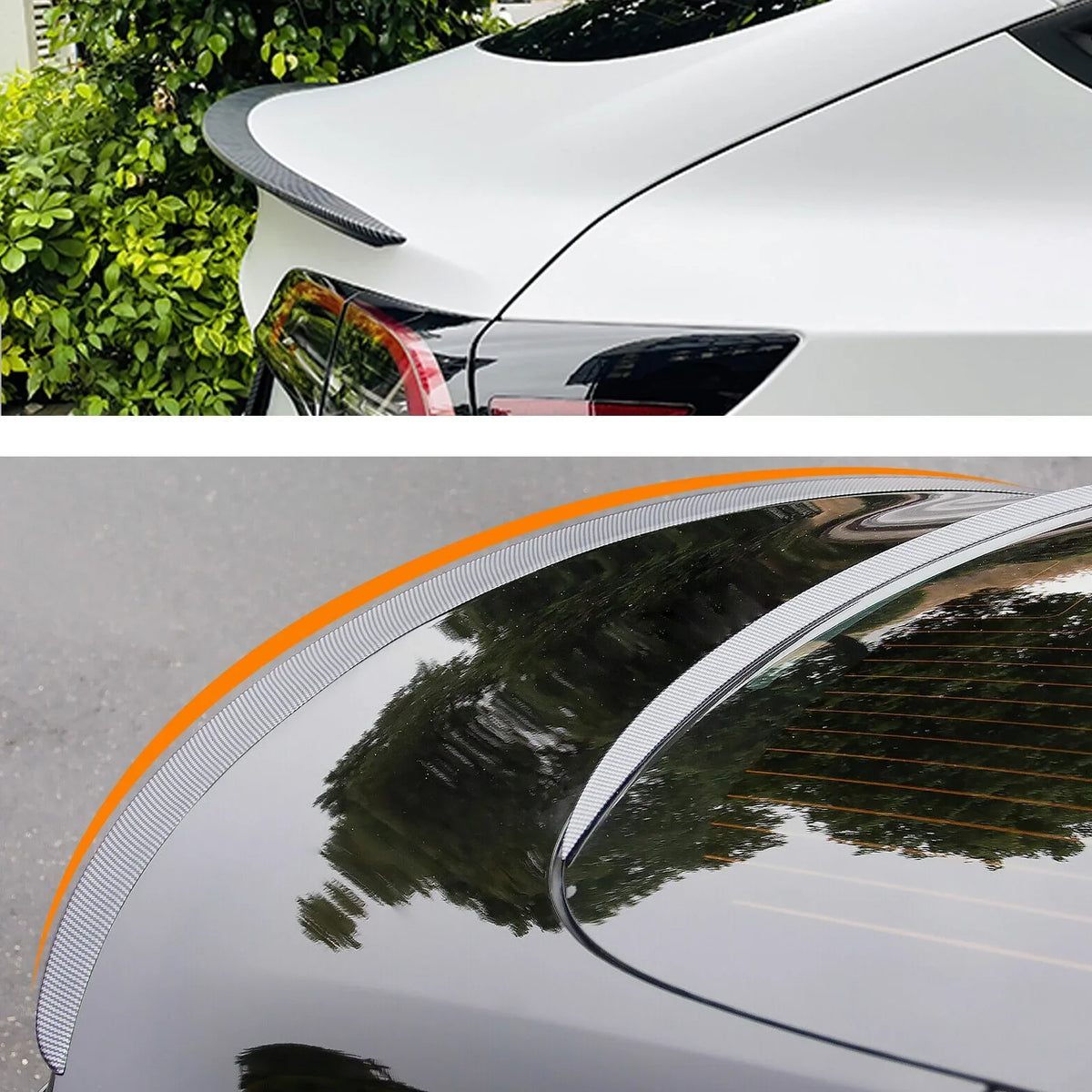 Lip - Fiber) Model Trunk Wing 2023 Carbon 3 2017 For Spoiler Tesla Rear (Matte